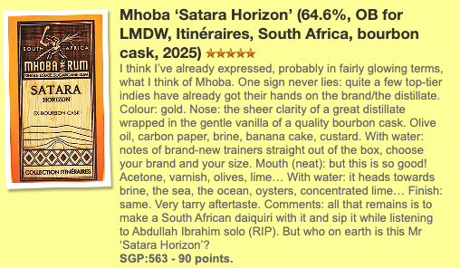 Mhoba 4YO, 2025, Satara Horizon / Itinéraires, #WRD-2, for LMDW, 64.6% (WF90) - Rum