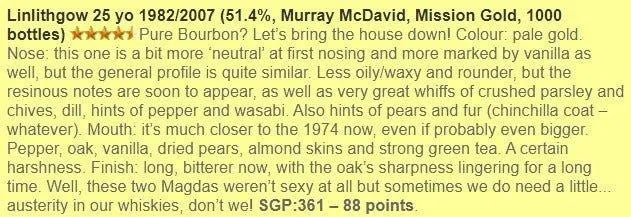 Murray McDavid Linlithgow (St Magdalene) - 25YO, 1982/2007, 51.4% (WF88) - Scotch Whisky