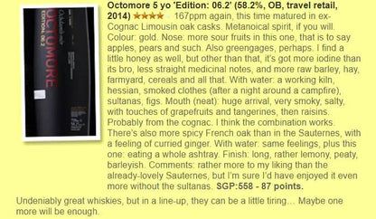 Octomore 06.2 - 5YO, 2013, Limousin, 58.2% (WF87) (分現金/信用卡價) - Scotch Whisky