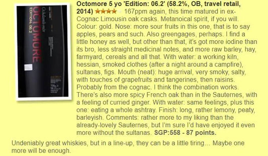 Octomore 06.2 - 5YO, 2013, Limousin, 58.2% (WF87) (分現金/信用卡價) - Scotch Whisky