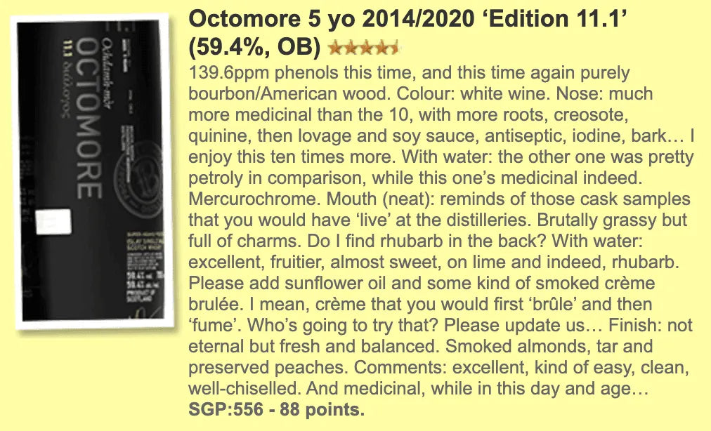 Octomore - 11.1 Scottish Barley, 59.4% 139.6ppm (WF88) - Scotch Whisky