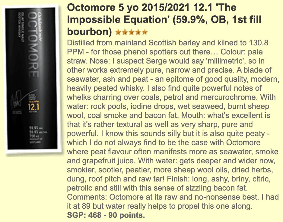 Octomore - 12.1, 5YO, 130.8ppm, 59.9% (WF90) (分現金/信用卡價) - Scotch Whisky