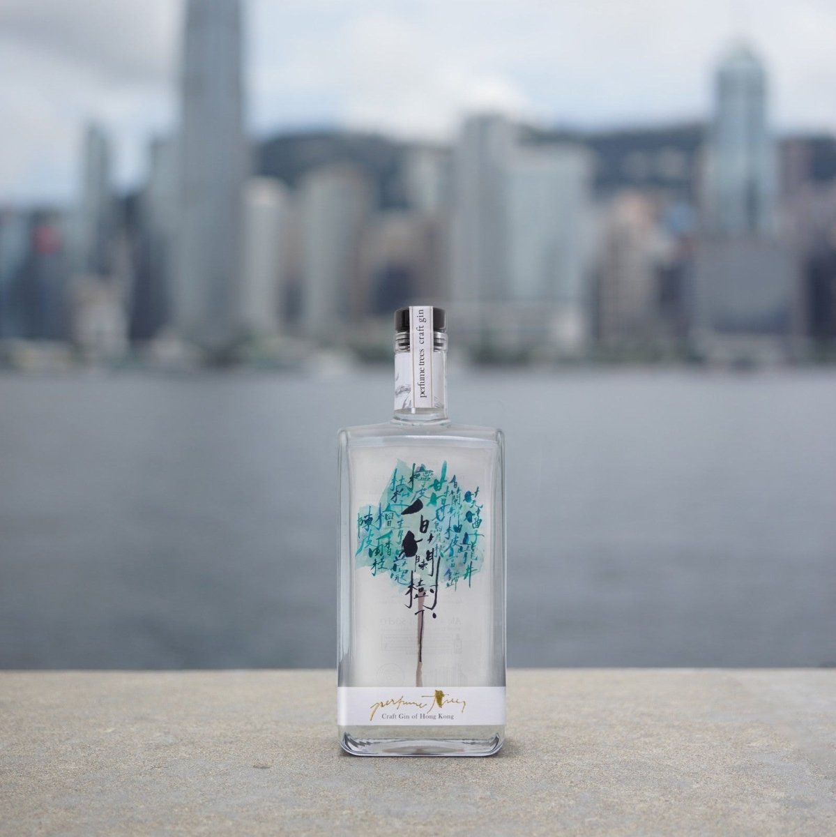 白蘭樹下 Perfume Trees Gin 以維多利亞港為背景