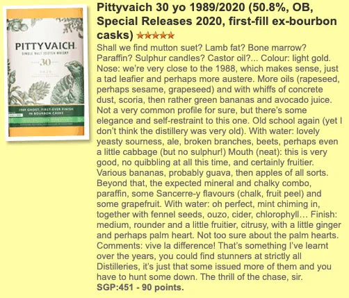 Pittyvaich - 30YO, Special releases 2020, 50.8% (WF90) - Scotch Whisky