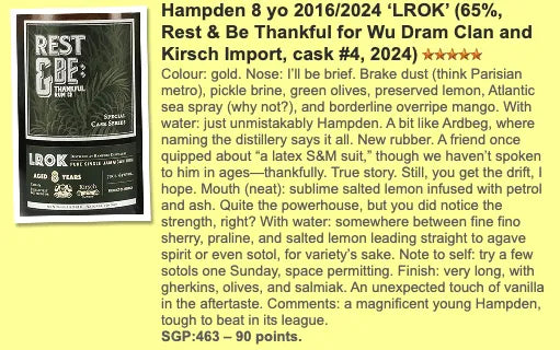 Rest & Be Thankful Hampden - 8YO, LROK, #4, 65% - Rum