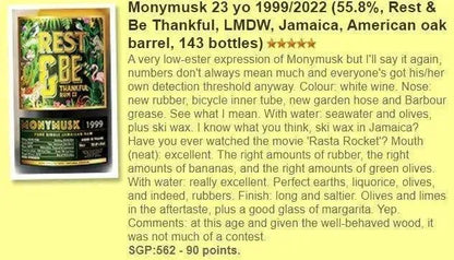 Rest & Be Thankful Monymusk - 23YO, 1999/2022, #7537, 55.8% (WF90) - Rum