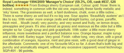 Royal Lochnagar - 14YO, 1994/2009, #837, The Managers' Choice, 59.3% (WF90) (分現金/信用卡價) - Scotch Whisky