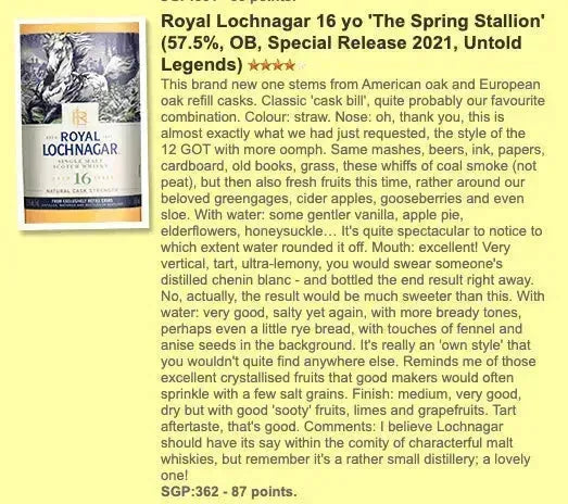 Royal Lochnagar - 16YO Special Release 2021, 57.5% (WF WN87) - Scotch Whisky