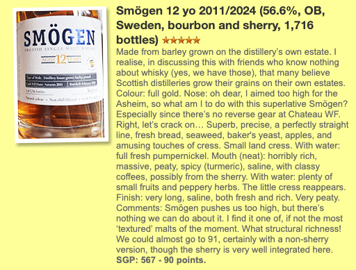 Smögen 12YO, 2011/2024, Distillery Estate Barley, Peated, 56.6% (WF90) - 瑞典威士忌
