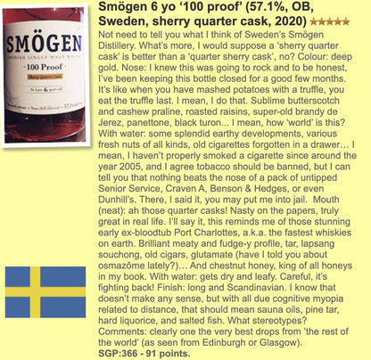 Smögen - 100 Proof, 6YO, 57.1% Smogen - Swedish Whiskies