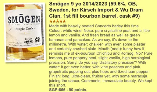 Smögen - 9YO, 2014/2023, #9/2014, 59.6% (WF90) - Swedish Whiskies