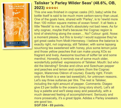 Talisker - Wilder Seas, x Parley, 2023, 48.6% (WF89) - Scotch Whisky