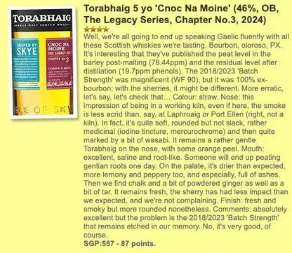 Torabhaig - 5YO, Cnoc Na Moine, The Legacy Series #3, 2024, 46% (WF87) - Scotch Whisky