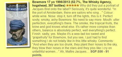 TWA Bowmore - 17YO, 1996/2013, Faces, 52.7% (WF & WN91) (分現金/信用卡價) - Scotch Whisky