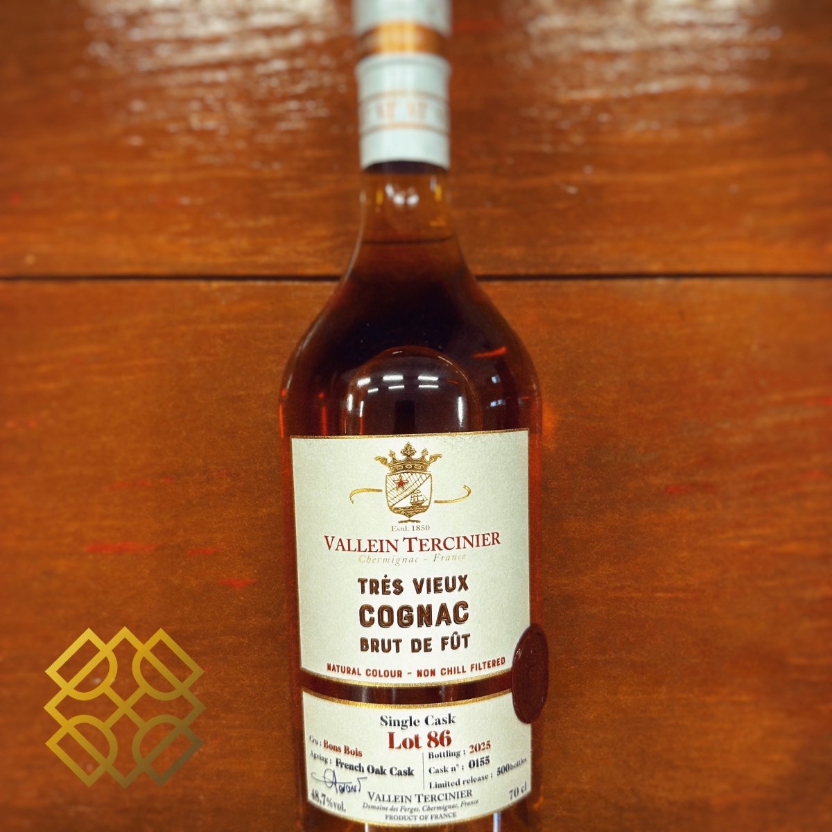 Vallein Tercinier Bon Bois, Lot 86, 0155, 1986/2025, 48.7% - Cognac