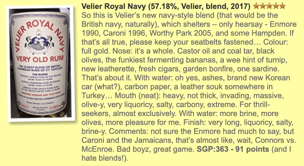 Velier Royal Navy - Very Old Rum, 57.18% (WF91) - Rum