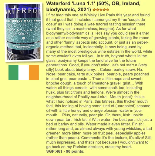 Waterford - Luna 1.1, Biodynamic 50% (WF90) - Irish Whiskey