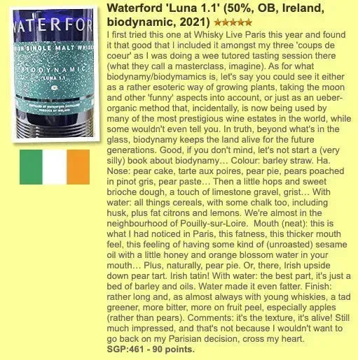 Waterford - Luna 1.1, Biodynamic 50% (WF90) - Irish Whiskey