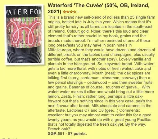 Waterford - The Cuvée, 50% (WF87) - Irish Whiskey