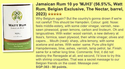 Watt Rum Hampden - Jamaica MJH3 - 10YO (3+7), 2012/2023, 56.5% (WF90) - Rum