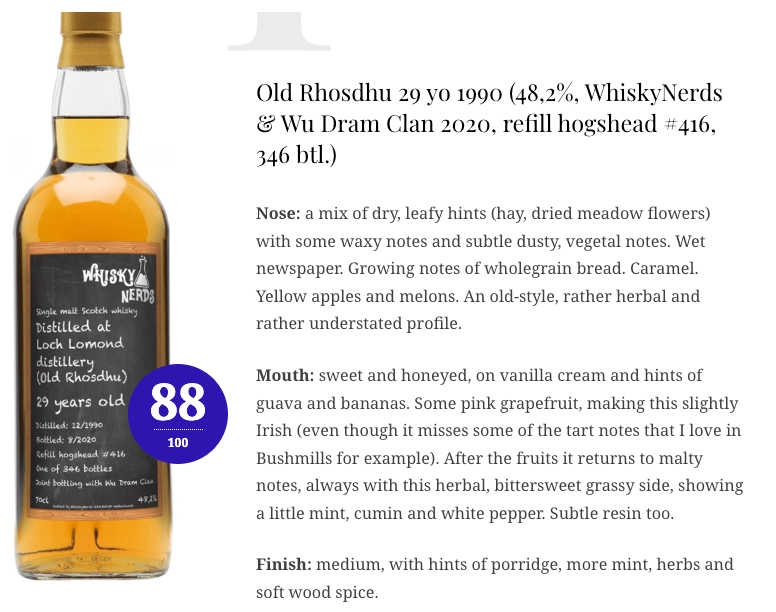 WhiskyNerds Loch Lomond 29YO, 1990/2020, 416 Joint Bottling with Wu Dram Clan, 48.2% (WN88) (分現金/信用卡價) - 蘇格蘭威士忌
