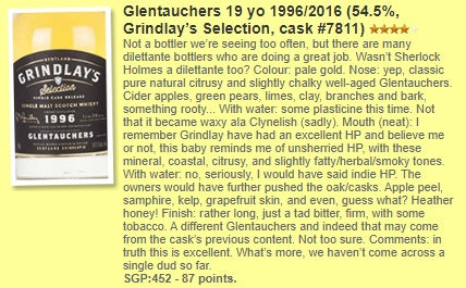 Grindlay's Glentauchers - 19YO, 1996/2016, 54.5%  Type: Single Malt Whisky 威士忌 WhiskyFun
