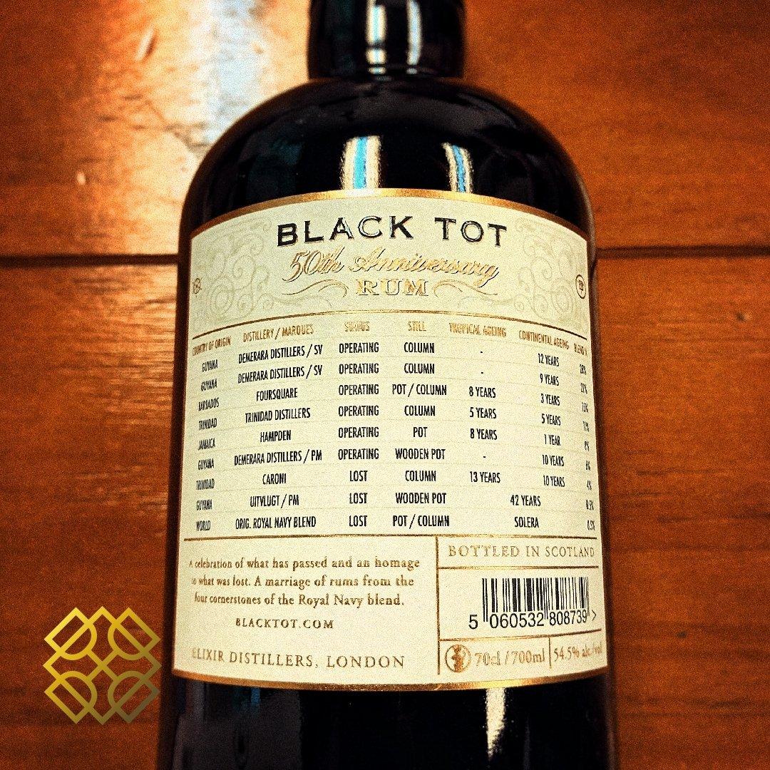 Black Tot - 50th Anniversary, 54.5%, rum , back label
