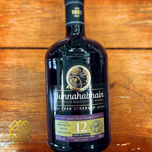 Bunnahabhain - 12YO, Cask strength, 2022 edition, 56.6%  Type : Single malt whisky 威士忌