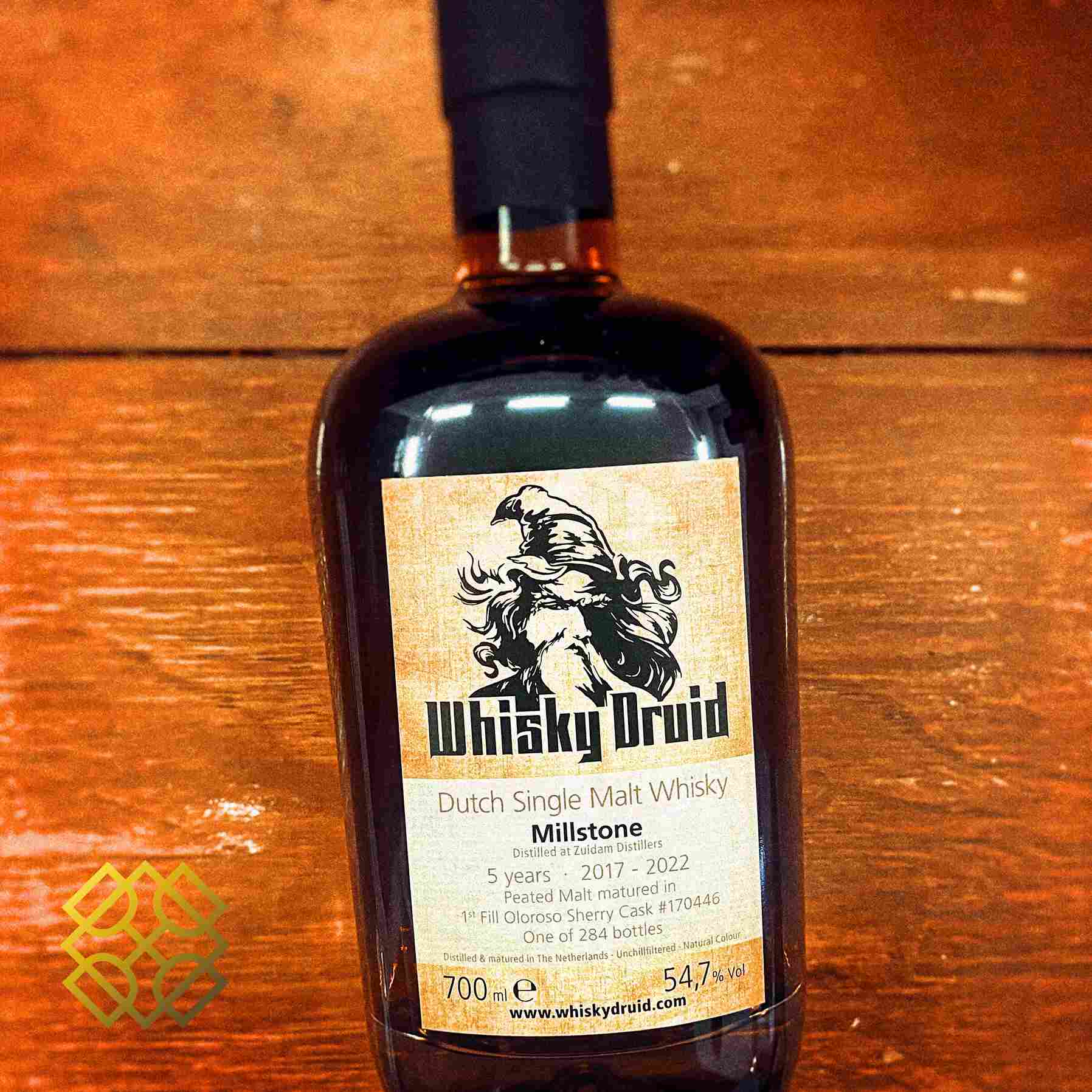 Whisky Druid Zuidam Millstone - 5YO, 2017/2022, 1st Fill Oloroso Sherry, 54.7%  Type : Single malt whisky 威士忌