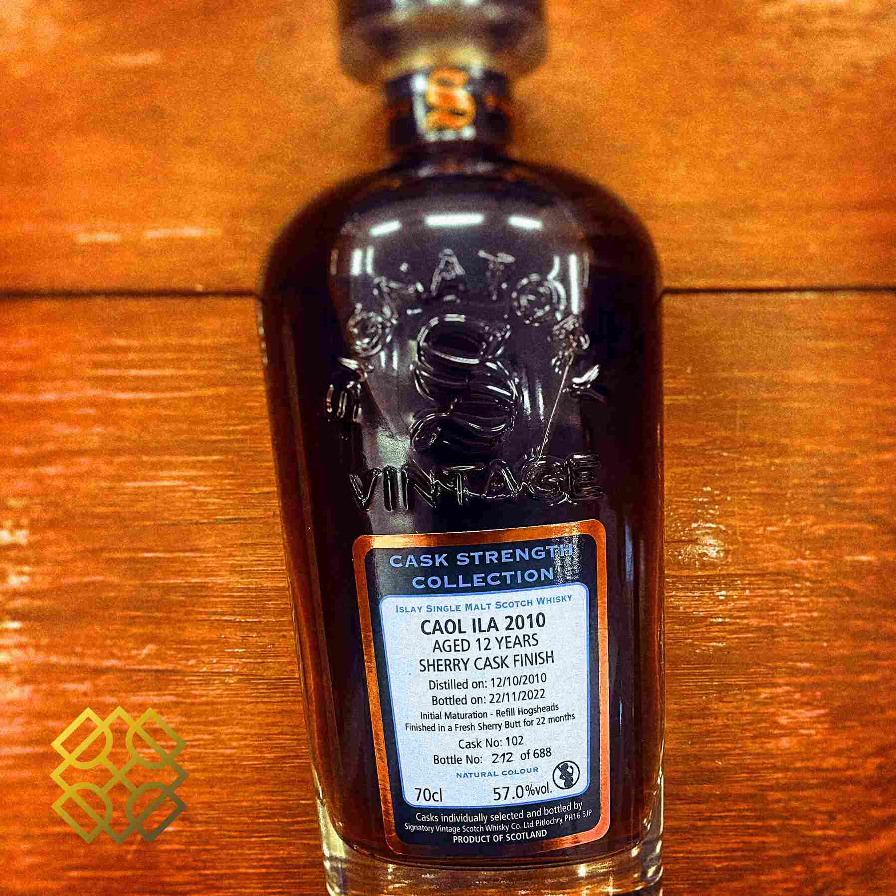 Signatory Vintage Caol Ila - 12YO, 2010/2022, Cask #102, 57.0%  Type : Single malt whisky 威士忌