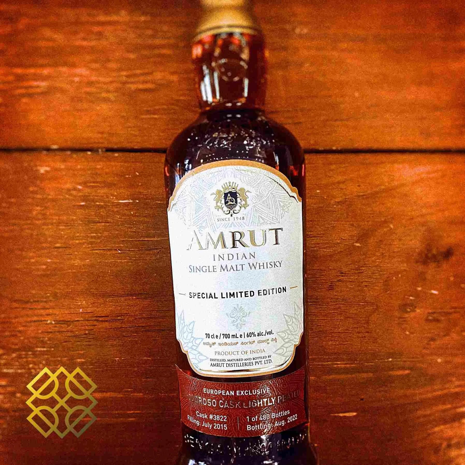 Amrut - 7YO, 2015/2022, #3822 by LMDW, lightly peated, 60% (WF87) - Indian Whisky