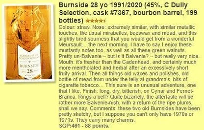 C. Dully Burnside (Balvenie) - 28YO, 1991/2020, 45% (WF88) - Scotch Whisky