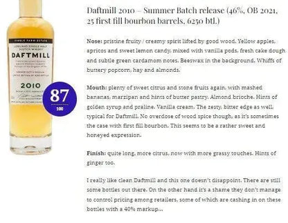 Daftmill - 10YO, 2010/2021, 46% (WN87) - Scotch Whisky