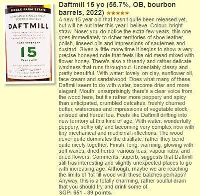 Daftmill - 15YO, 2006/2022, 55.7% Type : Single malt whisky 威士忌 WhiskyFun