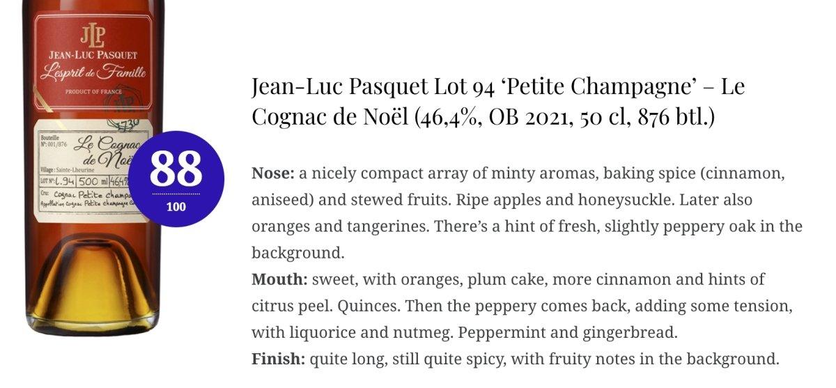 Jean-Luc Pasquet - ~27YO, Le Cognac de Noël, 1994/2021, 46.4% - Cognac - Country_France -Jean-Luc Pasquet, whiskynotes