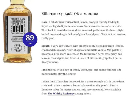 Kilkerran - 12YO, 46% - Scotch Whisky