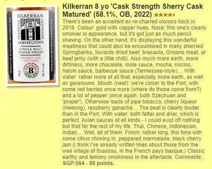 Kilkerran - 8YO, 2022, Cask Strength Batch #6, 58.1% (WF88) (分現金/信用卡價) - Scotch Whisky