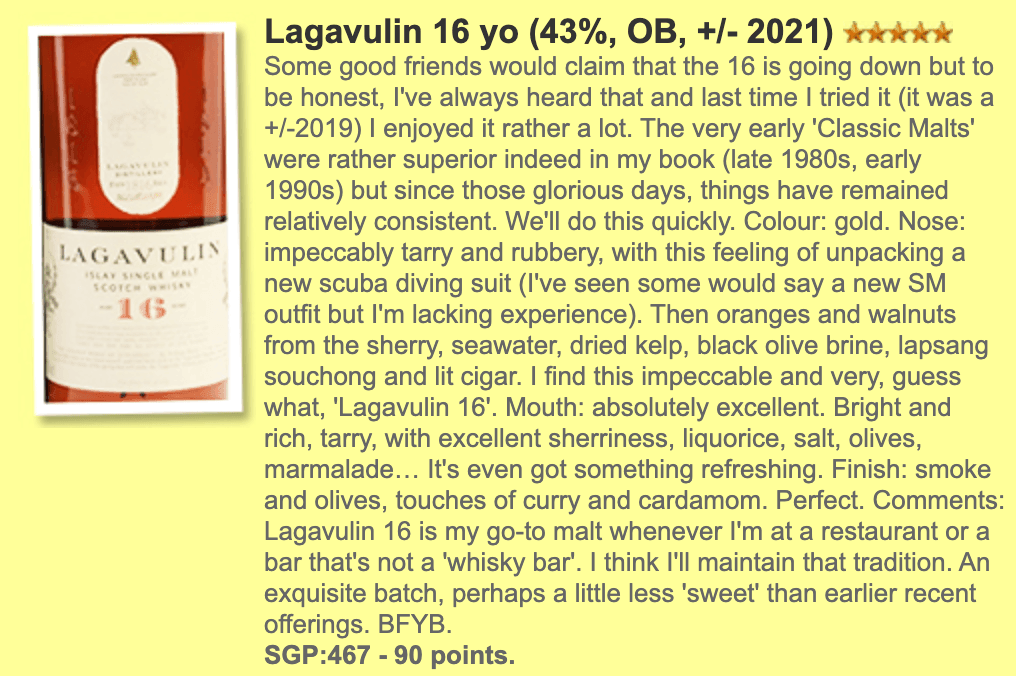 Lagavulin 16YO, 43% (WF89) - Scotch Whisky - Country_Scotland - Distillery_Lagavulin , whiskyfun