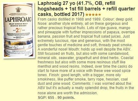 Laphroaig - 27YO, 2017, 41.7%  Type : Single malt whisky 威士忌 whisky fun