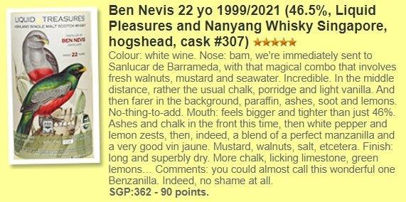 Liquid Treasures Ben Nevis - 22YO, Hogshead #307, 46.5%  Type : Single Malt Whisky_WhiskyFun