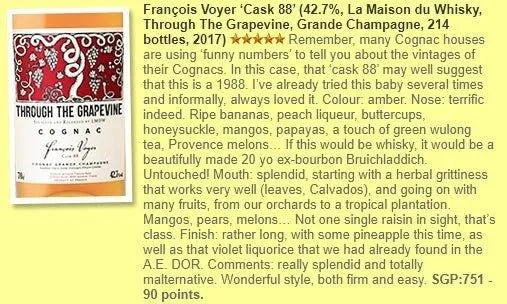 LMDW Francois Voyer - Through the Grapevine, Cask 88, 42.7% (WF90) - Cognac