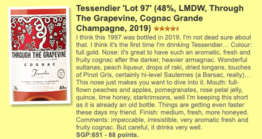 LMDW Tessendier - Through the Grapevine, Lot 97, 48% - Cognac 干邑, whiskyfun