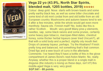 NSS Vega - 22YO, 43.9% - Scotch Whisky - Country_Scotland - Distillery_Blended - North Star Spirits (NSS)