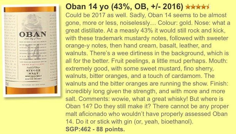 Oban - 14YO, 200ml, 43% (WF88) - Scotch Whisky