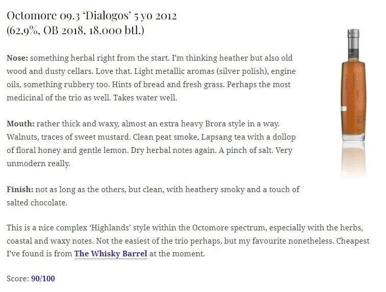 Octomore - 9.3 Islay Barley, 5YO, 62.9%, 133ppm (WN90) - Scotch Whisky