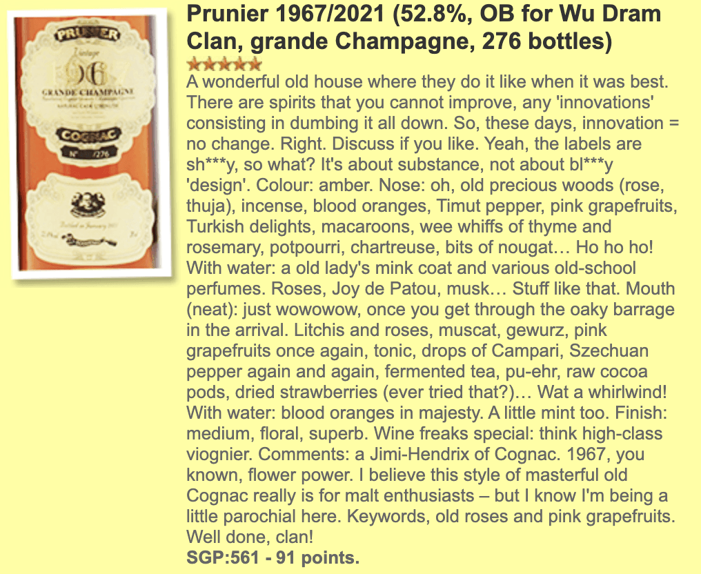 Prunier - 54YO 1967/2021 Cognac, 52.8% - Cognac - Country_France - Distillery_Prunier - Independent Bottler_Wu Dram Clan