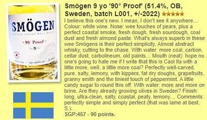 Smögen - 90° Proof, 9YO, 2022, Batch 2, 51.4% (Batch 1 WF90) - Swedish Whiskies