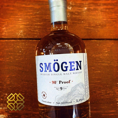 Smögen - 90° Proof, 9YO, 2022, Ex-bourbon barrels, Batch L002, 51.4%  Type : Single malt whisky 威士忌