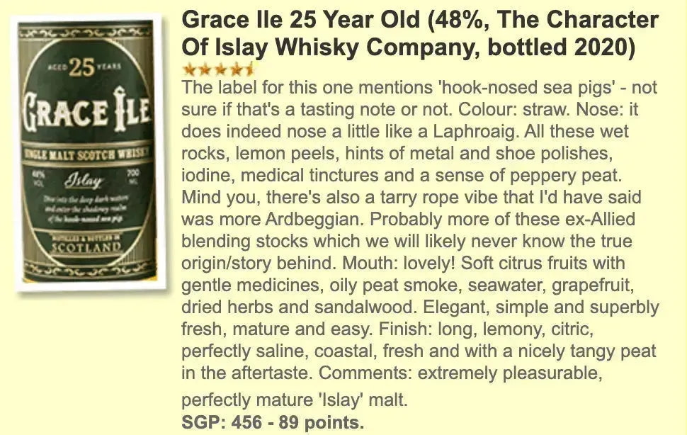 The Character of Islay Grace Île (Laphroaig) - 25YO, 2020, 48% (WF89) - Scotch Whisky