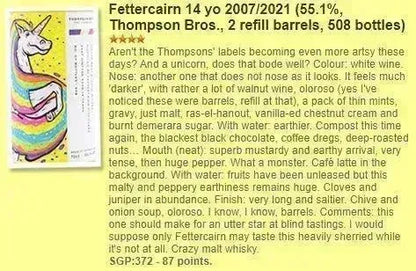 Thompson Bros Fettercairn - 14YO, 2007/2021, 55.1% (WF87) - Scotch Whisky